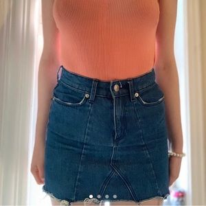 H&M Distressed Denim Skirt